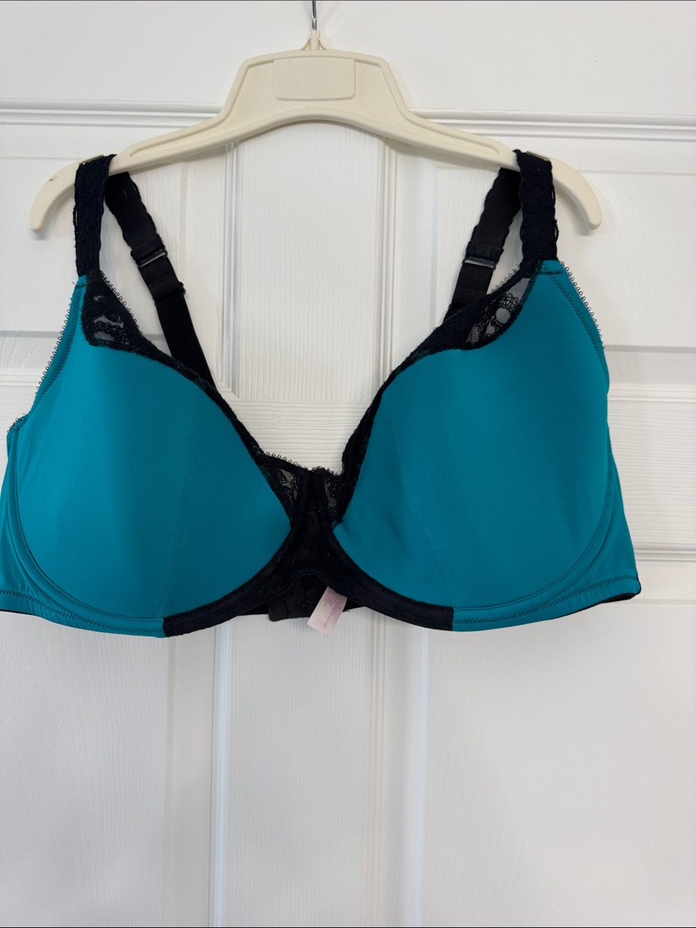 Cacique Teal and Black Lace Underwire Bra